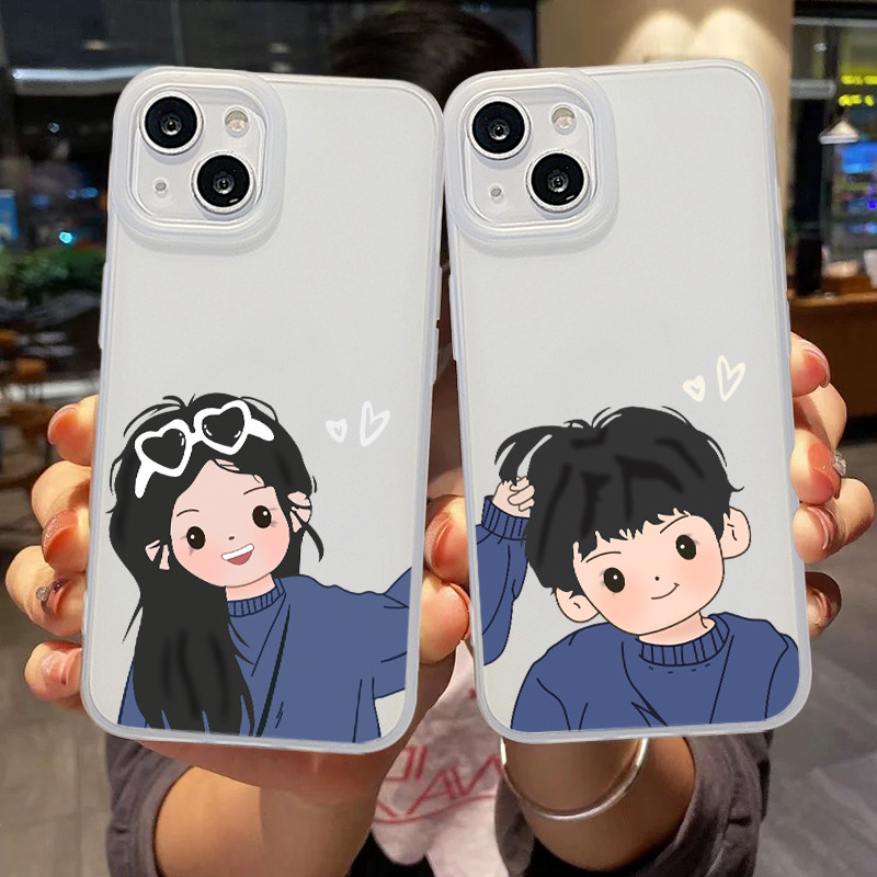 COD-คู่รักเคสมือถือ❤️ใช้ได้กับ IPhone 11 15 13 14 12 Pro Max 14 7 Plus XR XSMAX คู่รักที่รักเคสโทรศัพท์การ์ตูน