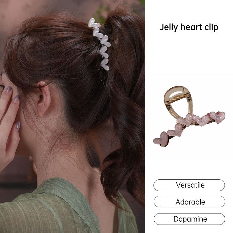 besla.thJelly Heart Hair Claw Clip ผมหยิก Shark Clip กิ๊บติดผมระดับไฮเอนด์
