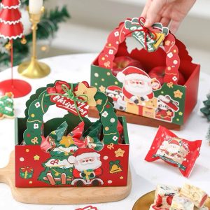 5ใบ[ส่งด่วน]กล่องใส่คุกกี้ ขนม ลูกอม ลายคริสมาส-ปีใหม่