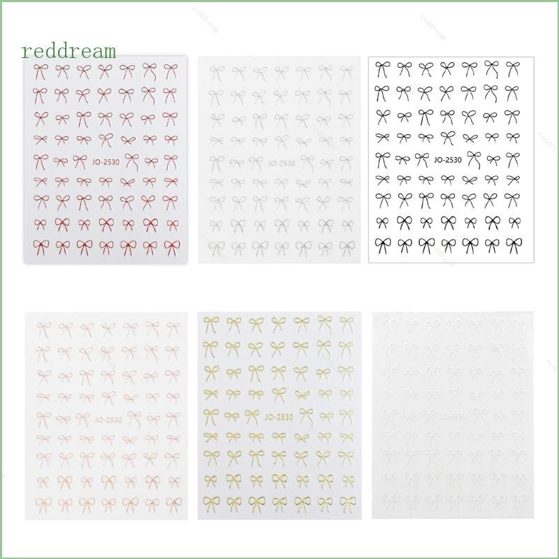 Redd Bowknot สติกเกอร์เล็บ Decals อุปกรณ์เล็บ Self-Adhesive เล็บ Decals เล็บออกแบบสติกเกอร์เล็บ Accesso
