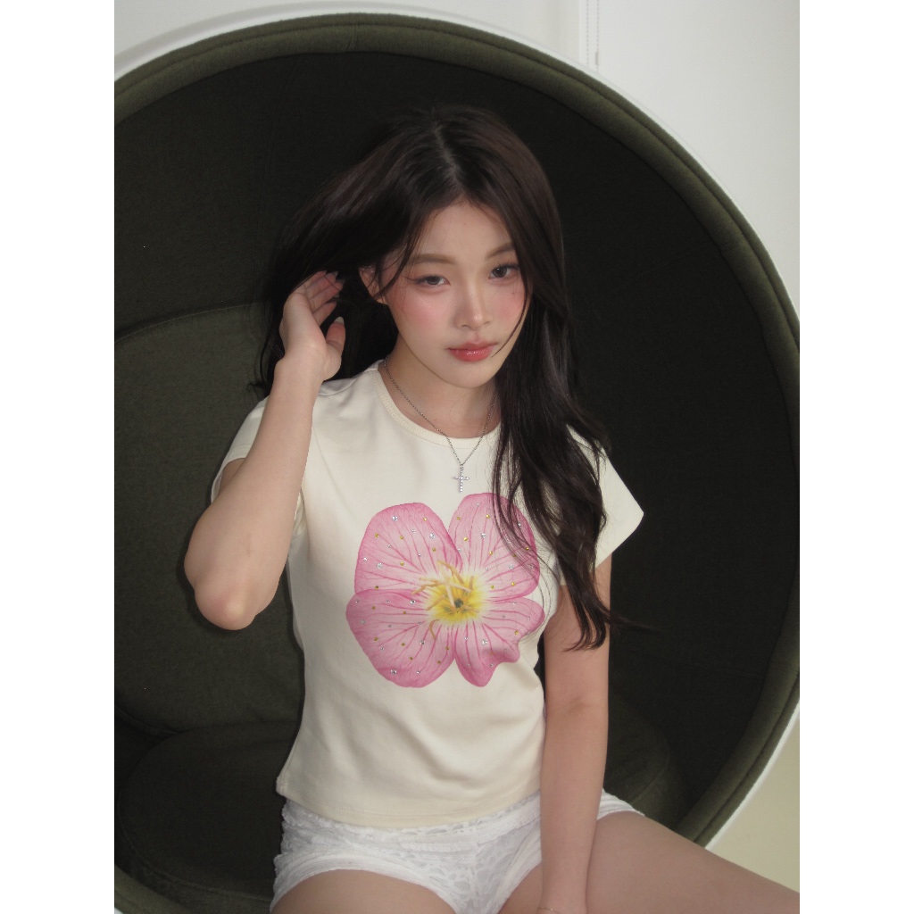 (จัดส่งตลอด 24 ชั่วโมง) BOOM Shopee ขายดี [NEW]พร้อมส่ง – เสื้อยืดคอกลมแขนสั้น เสื้อslim fit ผ้า cotton 100%✅