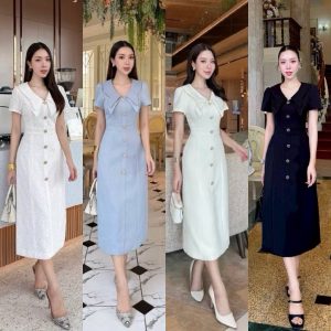 Rattana PT• ชุดเดรสยาวทรงสวยมาก แต่งกระดุมด้านหน้าชุด สวยหรูดูแพง