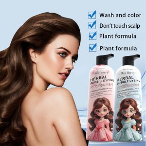 Aของแท้ MegMerry น่ารักและปฏิบัติจริงย้อมฟองแท้แฟชั่นง่ายย้อมผมสั้น 45 นาที