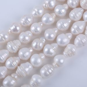 15 ซม./12-13 มม. สีขาวข้าวไข่มุกแท้ไข่มุกน้ําจืดธรรมชาติ ทําเอง อุปกรณ์เสริม