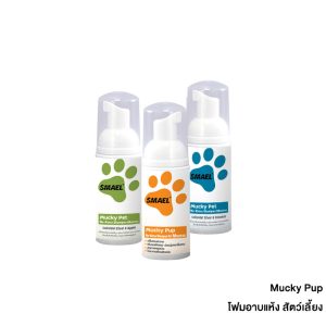 Maelizz [SMAEL] Pet  แชมพูอาบน้ำแห้งสุนัข แมว แบบมูส ดับกลิ่น สูตรอ่อนโยน 60ml.
