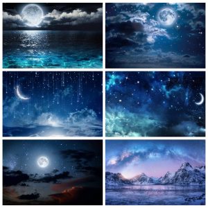 Night Starry Sky Clouds Moon Space Universe Planet ภาพจิตรกรรมฝาผนังวอลล์เปเปอร์สําหรับห้องนอนห้องนั่งเล่นบาร์ KTV พื้นหลังกระดาษติดผนัง
