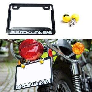 mooneyes retro รถจักรยานยนต์แปลงทั่วไปรถจักรยานยนต์กรอบป้ายทะเบียนผู้ถือป้ายทะเบียน