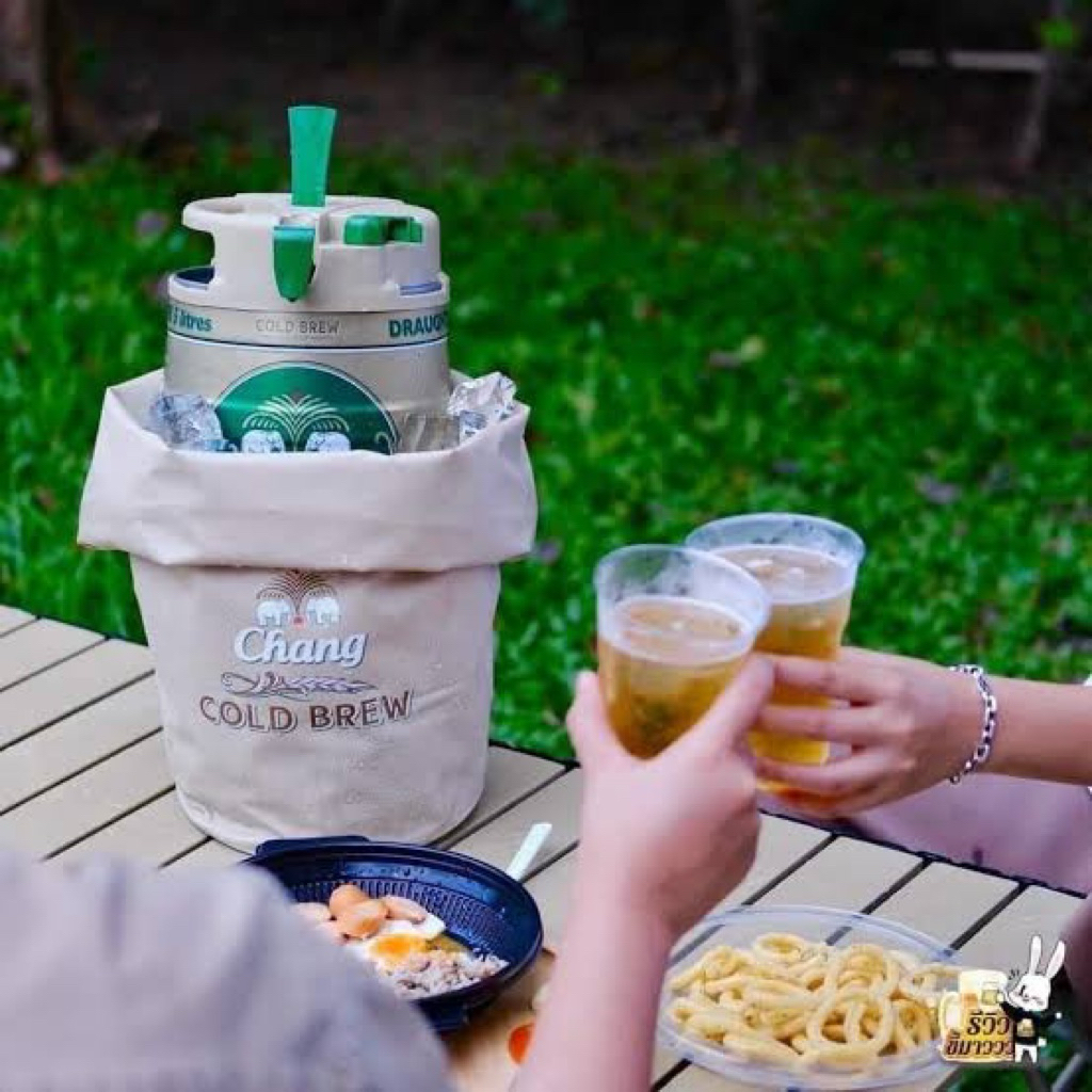 กระเป๋าแบ็คแพ็คช้าง Cold brew keg สีครีม บรรจุของได้ขนาด 5 ลิตร