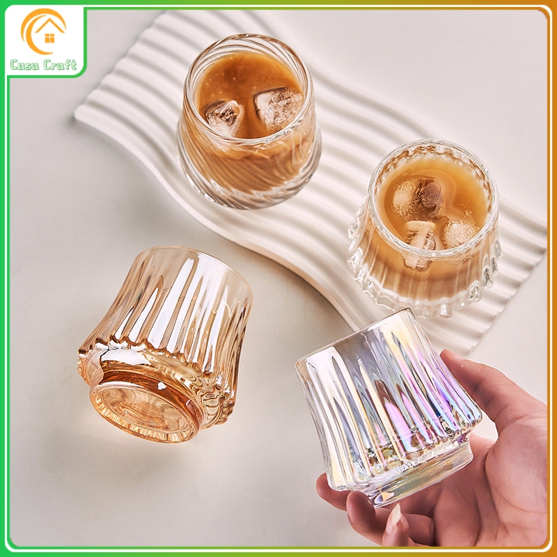 แก้วไวน์สีสร้างสรรค์ ถ้วยกาแฟ แก้วน้ำใส แก้วน้ำใส สไตล์หรูหรา หรูหรา ระดับไฮเอนด์ 170ml