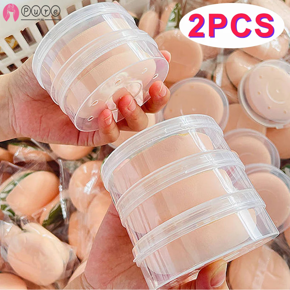 [BZ]กล่องเก็บแป้งพัฟ-แต่งหน้าฟองน้ําผู้ถือกรณี-ความงามเครื่องปั่นป้องกันคอนเทนเนอร์-โปร่งใส,สําหรับเดินทาง-แต่งหน้าเครื่องมือ-เบาะอากาศฟองน้ํากรณี