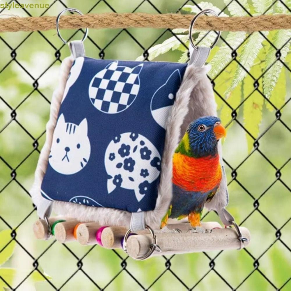 สไตล์สวรรค์ นกแก้วรังผ้าฝ้าย,การ์ตูนกระต่ายแบบนกแกว่งเปลญวน,รังนกเตียงกํามะหยี่อบอุ่นหนาเต็นท์นกรังสําหรับนกแก้วนกแก้วนกแก้ว