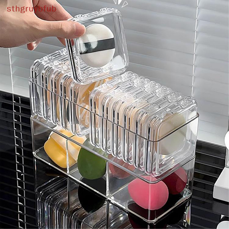 Sthb แต่งหน้าพัฟกล่องแสดงแต่งหน้าไข่ชั้นเก็บเบาะลมพัฟใสการจัดเก็บข้อมูลผู้ถือสก์ท็อปองค์กรเครื่องมือ ไทย