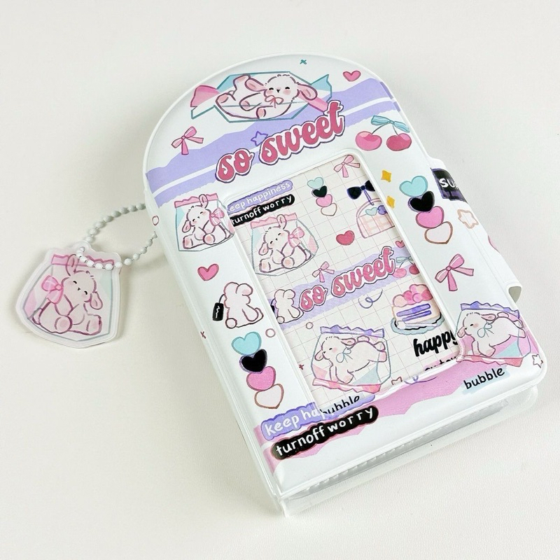 พร้อมส่ง  แฟ้มการ์ดลายSo Sweet (แฟ้ม+พวงกุญแจ) 40ช่อง แฟ้มการ์ด สมุดการ์ด Photo Album (AF) #L4 vs