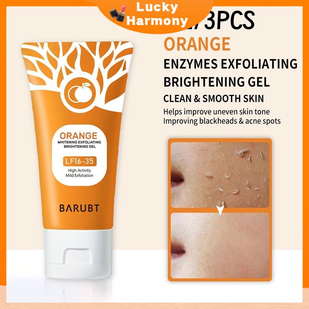 ส่วนลดเพิ่มเติม BARUBT Orange Exfoliating Gel Dead Skin Remover Gentle Repair Scrub Pore Cleanser Hydrating Face Body Skin Care Products LuckyHarmony