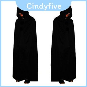 คอสเพลย์ Grim Reaper Wizard Robe Party สำหรับผู้ใหญ่และเด็ก พร้อม Cape สีดำ น้ำหนักเบา