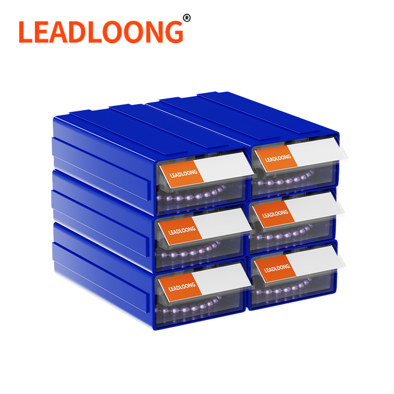 LEADLOONG F1 ลิ้นชักชิ้นส่วน 180*95*50 มม. กล่องเก็บรายการขนาดเล็กบนโต๊ะ ผู้จัดลิ้นชักพลาสติกซ้อนได้สำหรับจัดเก็บฮาร์ดแวร์เครื่องประดับ