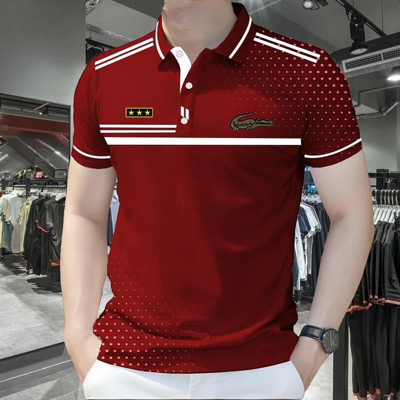 เสื้อโปโลแขนสั้นแฟชั่นฤดูร้อนสำหรับผู้ชายและเยาวชน สวมใส่ได้ทุกโอกาสในปี 2025