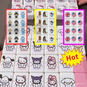 ขายร้อน Sanrio Mountains และ Seas ไพ่นกกระจอกคลาสสิกกระดานอิโมติคอนเกมหมากรุกการ์ดปฏิสัมพันธ์ระหว่างพ่อแม่และลูก Push Mu