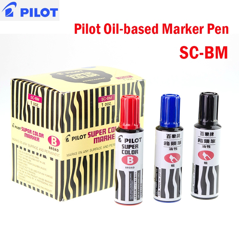 3 สี Japan PILOT ปากกามาร์กเกอร์น้ํามัน SC-BM กันน้ํา Quick-drying Graffiti Ink ปลายหนาแบดมินตัน