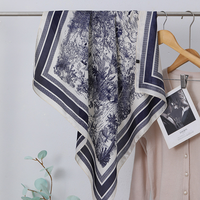 แฟชั่น All-Match High-End Feeling 70 ซม.ผ้าพันคอสแควร์เกาหลีรุ่นคอป้องกันผ้าพันคอฤดูใบไม้ผลิฤดูใบไม้ร่วง Retro ผ้าพันคอ Tie กระเป๋า