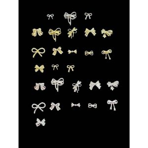 [ถุงละ 10 ชิ้น][ร้านไทย] โบว์เงิน โบว์ทอง โบว์สำหรับตกแต่งเล็บ งานสวย เหมาะกับงานเล็บสุด ๆ