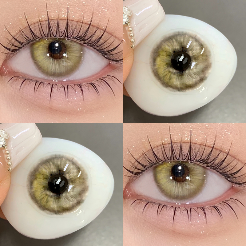 KSSEYE คอนแทคเลนส์ 2 ชิ้นพร้อมเกรดไม่มีขอบ 14.2 มม.ตาโตสีฟ้าคอนแทคเลนส์นักเรียนสุภาพสตรีตาแต่งหน้า