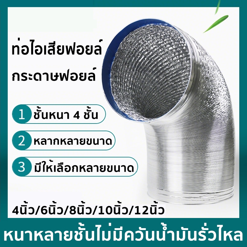 ท่อไอเสียเครื่องดูดควัน 4 นิ้ว 6 นิ้ว 8 นิ้ว เครื่องดูดควันในครัว เสียงเบา แรงลมแรง ท่อไอเสียไม่รั่วซึมน้ำมัน