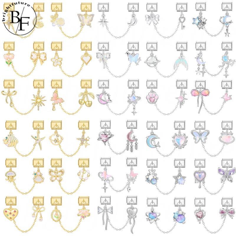 สร้อยข้อมือสแตนเลสสไตล์อิตาลี ขนาด9มิลลิเมตร ออกแบบเหมือนโกลเด้นเงิน เพนอันต์ สำหรับคนชอบสไตล์ย้อนยุค