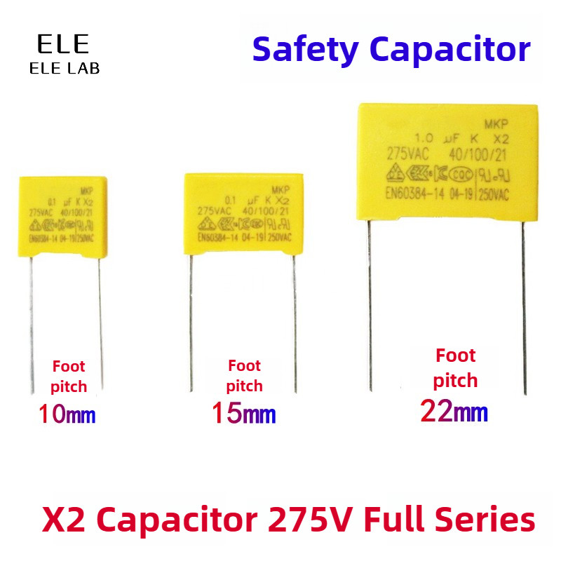 10 ชิ้น X2 ตัวเก็บประจุความปลอดภัย 0.1UF 0.22UF 0.33UF 0.47UF 0.68μF 1UF 275V AC