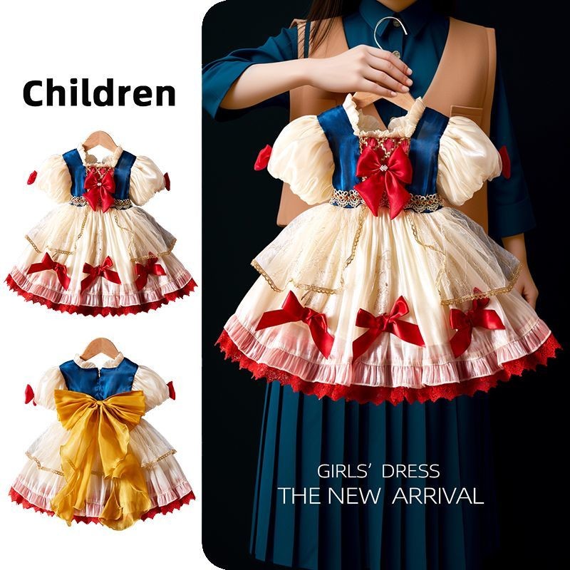 โลลิต้า สาวกระโปรงสัตว์เลี้ยงฤดูร้อนสาวทารกหนึ่งปีชุดเด็กแฟชั่นหิมะสีขาวกระโปรงวันเกิดชุดเจ้าหญิง