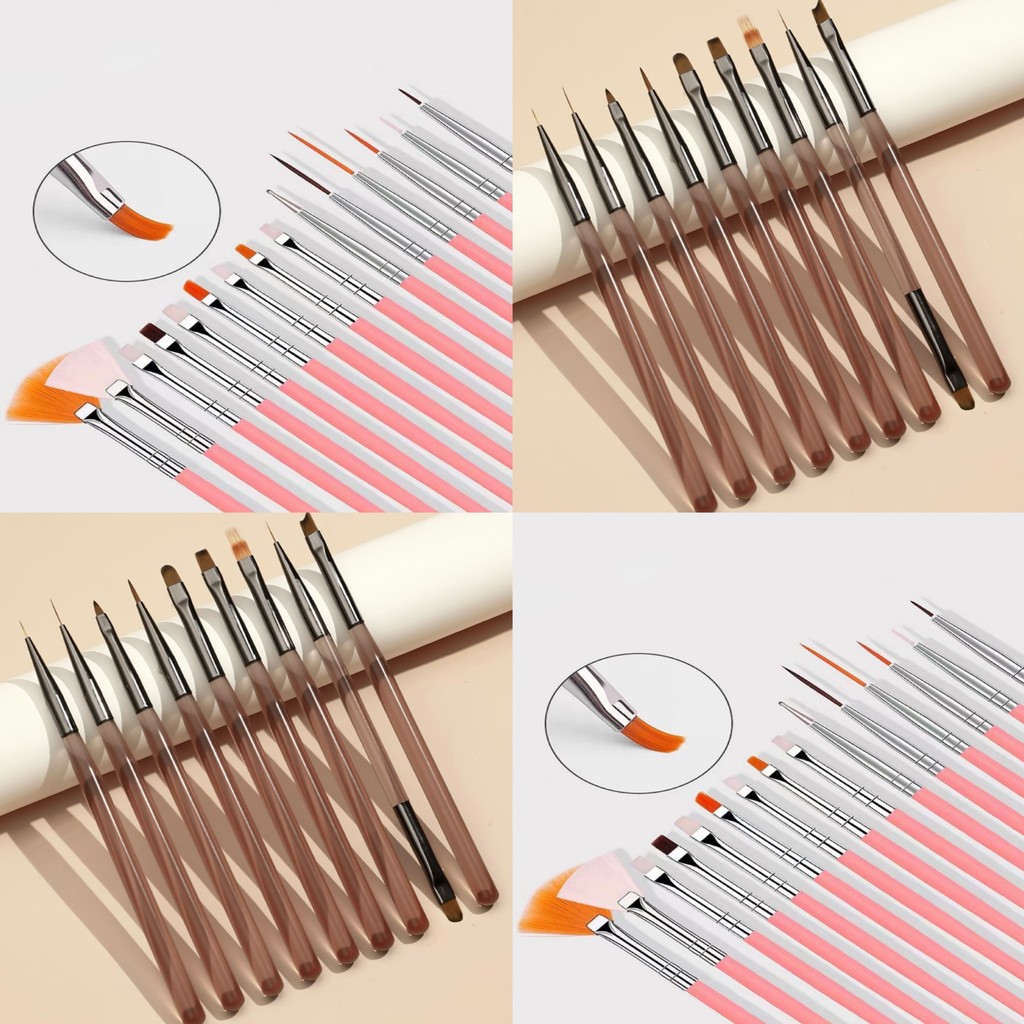 ชุดแปรงเพ้นท์เล็บ พู่กันเพ้นท์ เขียนลาย แปรงรูปพัดสำหรับเพ้นท์ดอกไม้ ไม้ดอท ครบชุด
