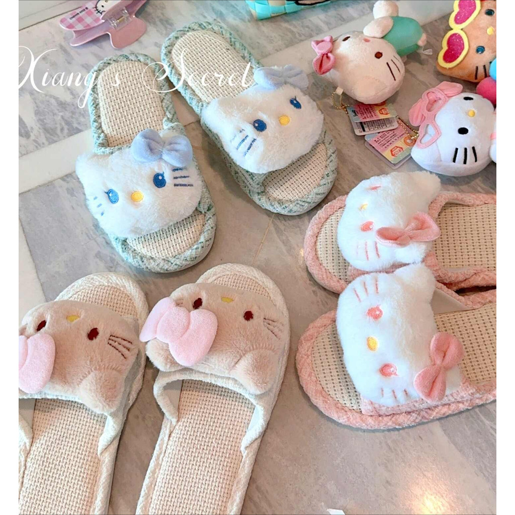 พร้อมส่ง❤️ รองเท้า Kitty คิตตี้ Slipper ขนนุ่ม
