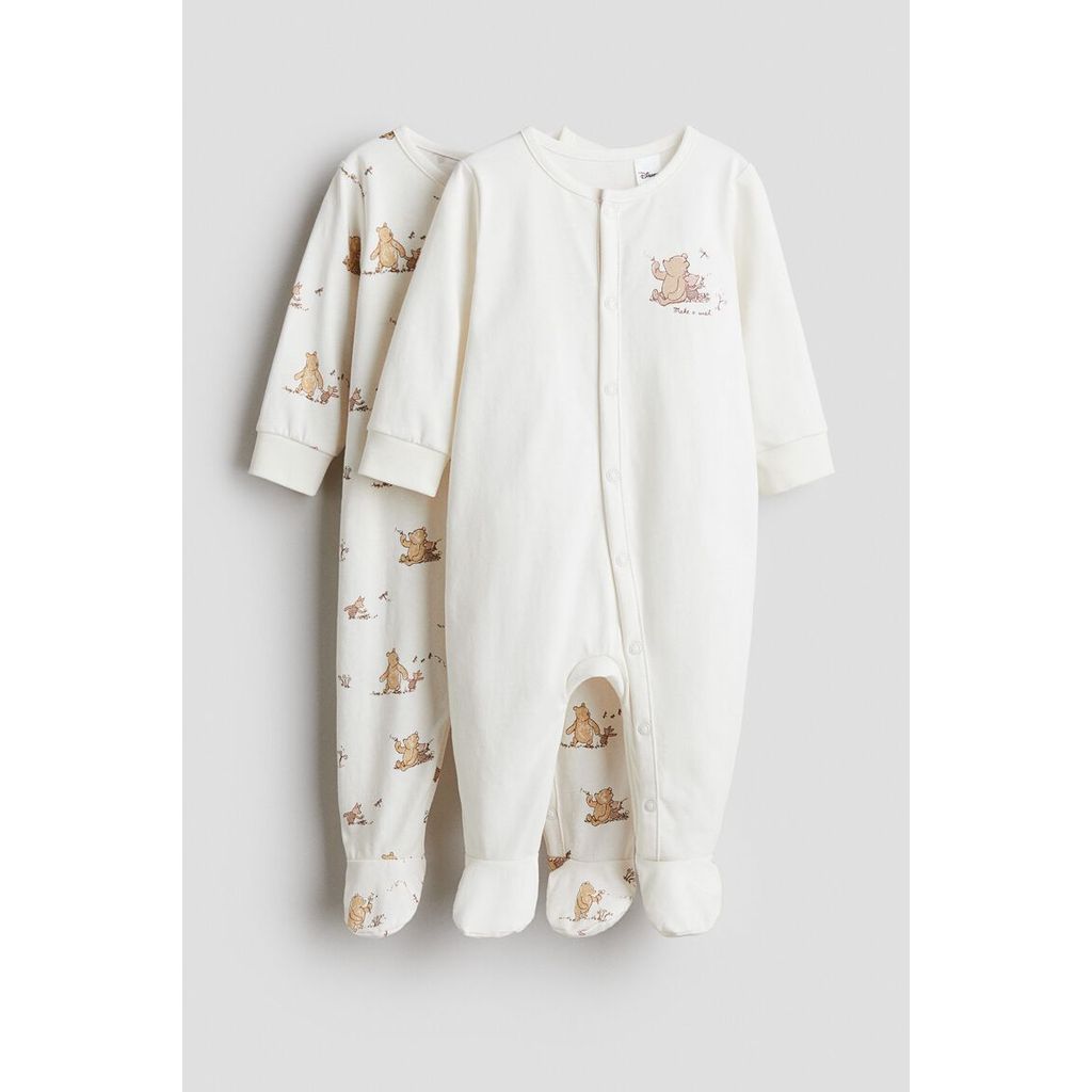 H&M(เอชแอนด์เอ็ม) ชุดนอน 2 ชิ้นพร้อมเท้าครบ Infants 2-pack sleepsuits with full feet 1201230_4