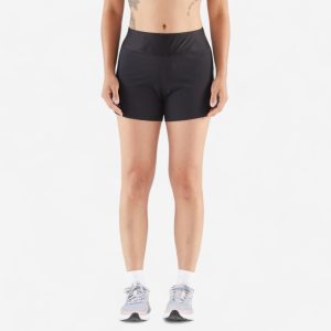กางเกงขาสั้นผู้หญิงสำหรับใส่วิ่งรุ่น Run Dry (สีดำ) – ดำรมควัน | Women’s Running Shorts Black – Run 100 – Smoked Black