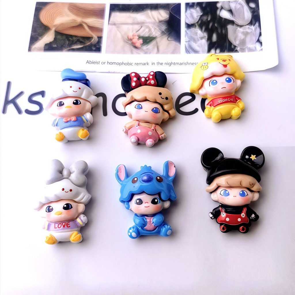 สติกเกอร์ตกแต่งตู้เย็นแบบเรซิ่น ออกแบบการ์ตูนสามมิติ พร้อมสต็อก 100%