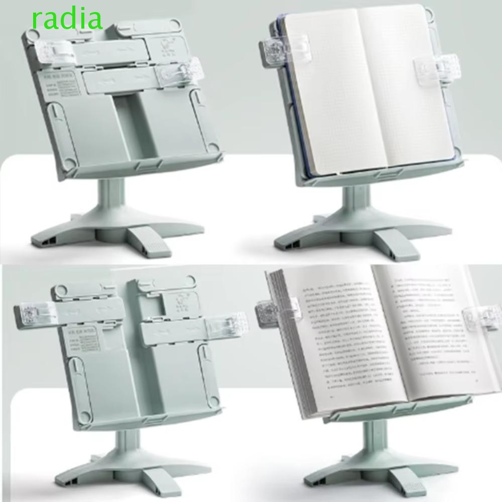 RADIANTZAP Lifting Landing Book Stand,พร้อมคลิปปรับมุมชั้นวางหนังสืออ่านหนังสือ,แบบพกพาขยายแผ่นกันลื่นพลาสติกผู้ถือหนังสือPad