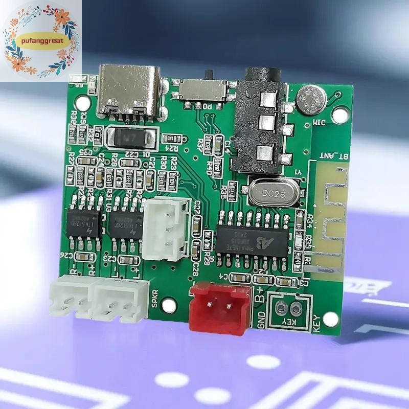 Pufanggreat ลําโพงมัลติฟังก์ชั่น DIY 5.2 BT โมดูล 5V 5W + 5WTWS เครื่องขยายเสียง 3.5AUX ไร้สาย PCBA BOARD TH