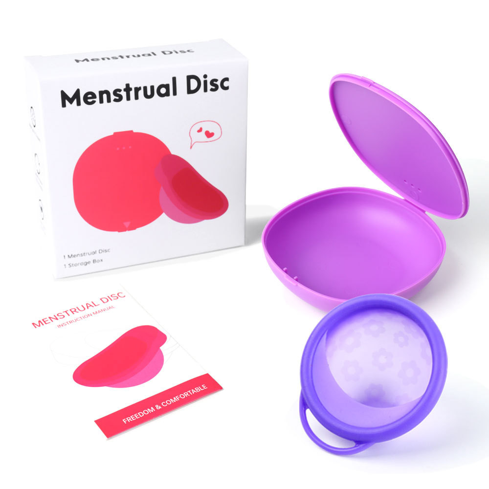 ซิลิโคนถ้วยประจําเดือนจานรองกล่องเก็บป้าสิ่งประดิษฐ์ประจําเดือนสหายประจําเดือนแผ่นในตัวหญิง