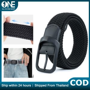 เข็มขัดถักไนลอน/ยางยืด Unisex (ขนาด120CM) – เข็มขัดวินเทจ สานเอว ยึดหยุ่นได้ หัวเข็มขัดไม่มีรู (สำหรับผู้ชาย/ผู้หญิง)