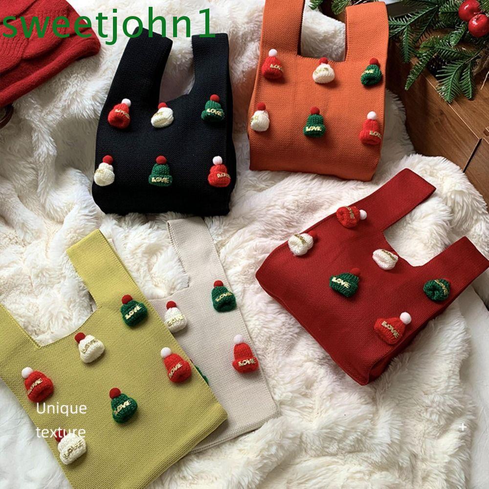 กระเป๋าถือลายปมข้อมือ, หมวกคริสต์มาสพริ้นท์พิเศษ, และกระเป๋าถือสานแบบเรียบง่าย