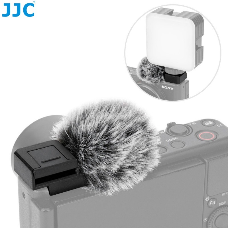 JJC Mic Wind Muff สำหรับ Sony ZVE10II ZVE10 ZV1II ZV1F ZVE1 ZV-E10 II ZV-1 II ZV-1F ไมโครโฟนกลางแจ้ง Windshiled ลดเสียงรบกวนอุปกรณ์เสริม