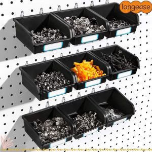ตะขอ Pegboard LONGE, ถัง Pegboard PP, อุปกรณ์จัดเก็บเครื่องมือ
