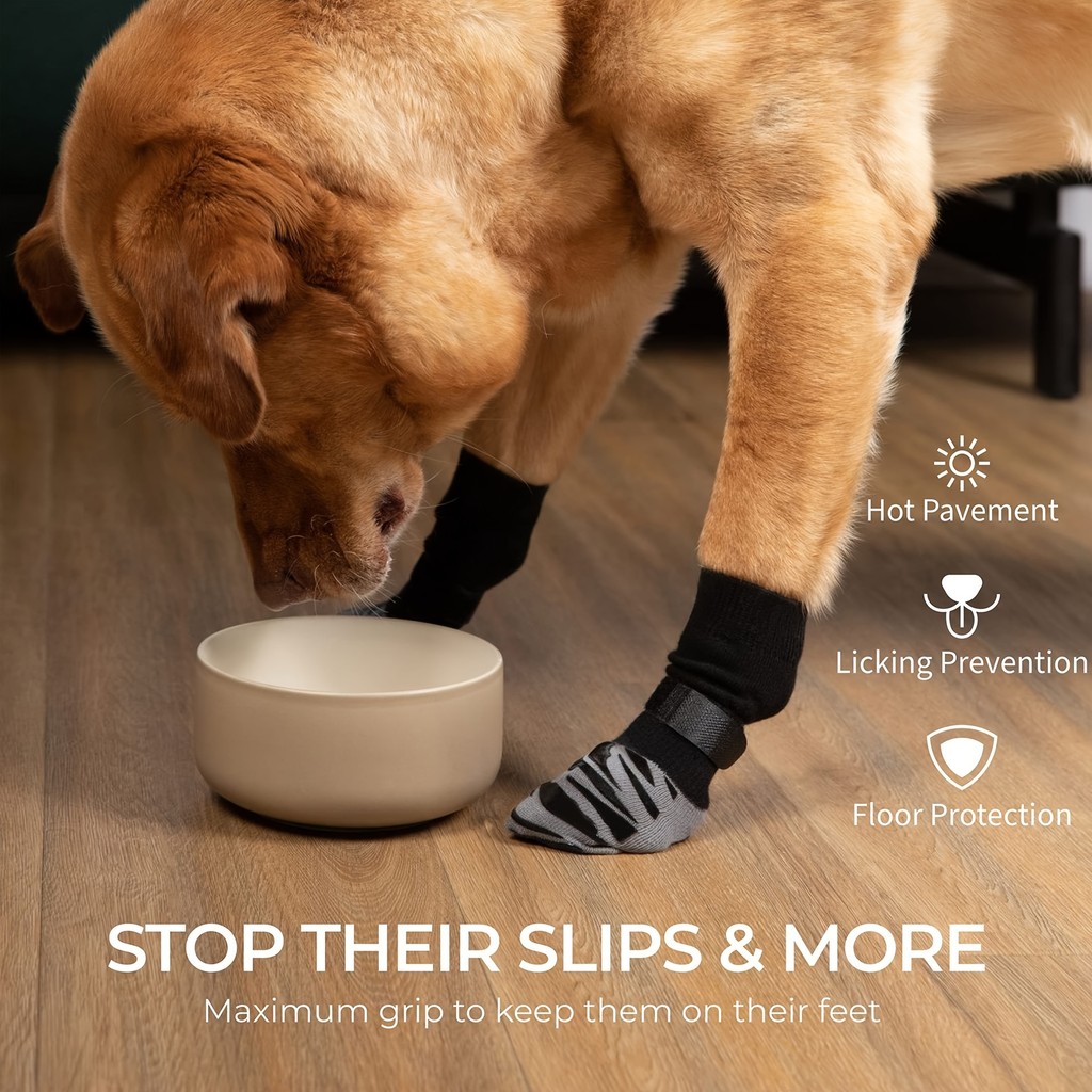 【DoDo】TigerToes Premium Non-Slip Dog Socks for Wooden Floors – Extra-Thick Grip That แม้ว่าเมื่อบิด – ป้องกันการเลีย กันลื่น และเยี่ยมสําหรับการป้องกันอุ้งเท้าสุนัข – ขนาดขนาดใหญ่