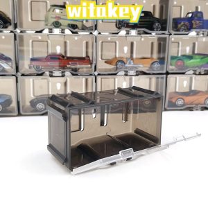 กล่องโชว์ WITAKEY, ไม่มีกล่องเก็บของ ABS ในรถยนต์, ทนทาน 1/64 รถโมเดลเหล็กพร้อมชั้นวางโชว์ที่จับรุ่น