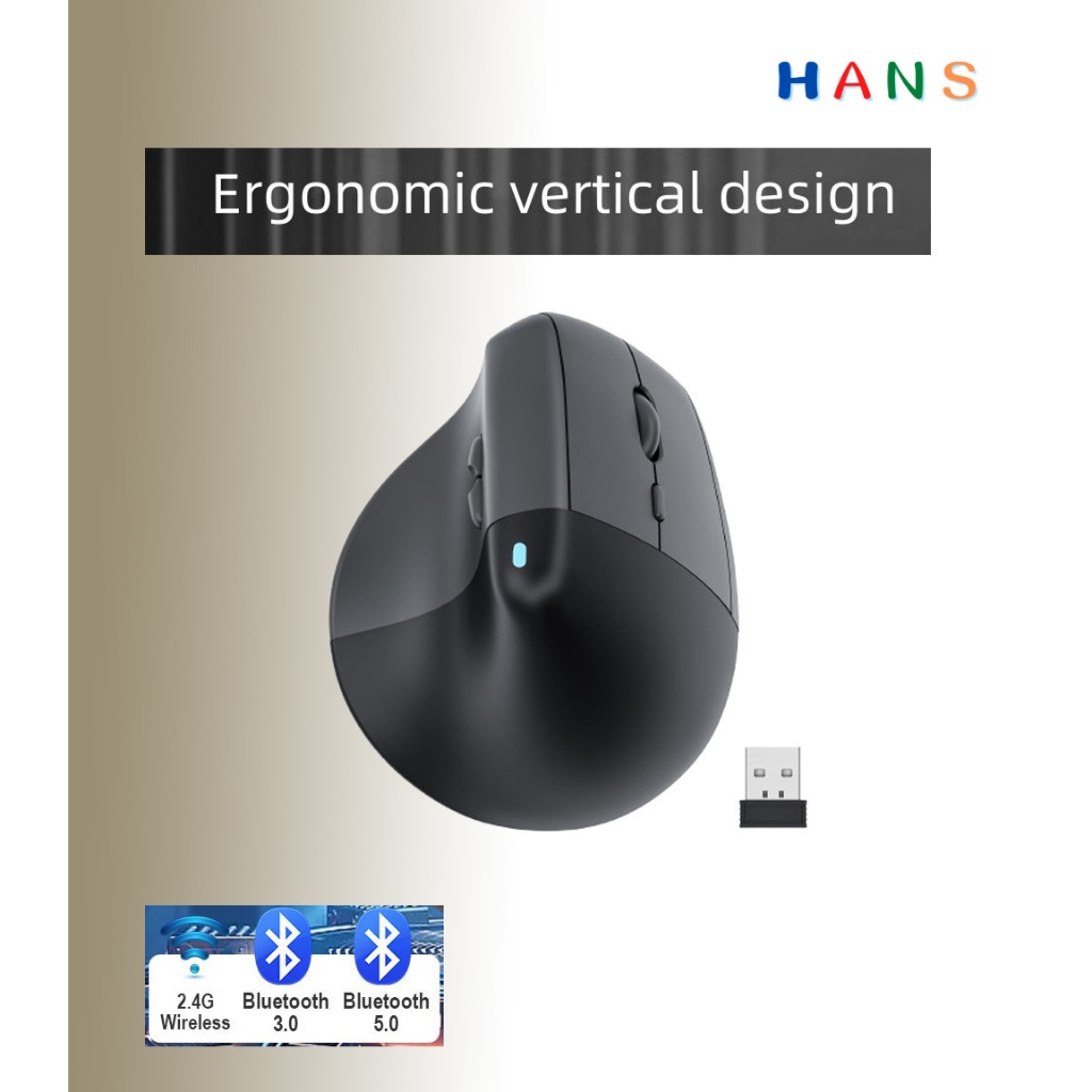 Mouse BT.+2.4G เมาส์ไร้สายแนวตั้ง (Ergonomic Vertical Mouse) รุ่นใหม่ล่าสุด ที่ตอบโจทย์ทุกการใช้งาน office+gaming