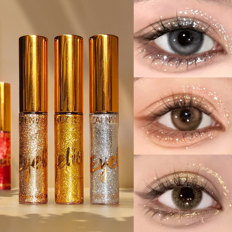 ลิควิดอายไลเนอร์เงางาม แต่งตาแวววาว ลิควิดอายแชโดว์เงา สีเงินเงาพิเศษ แต่งหน้าบนเวที