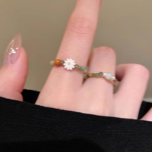 เกาหลีแฟชั่นเดซี่ขนาดเล็กแหวนลูกปัดหญิง อิน ประณีตนักเรียนของขวัญวันเกิด