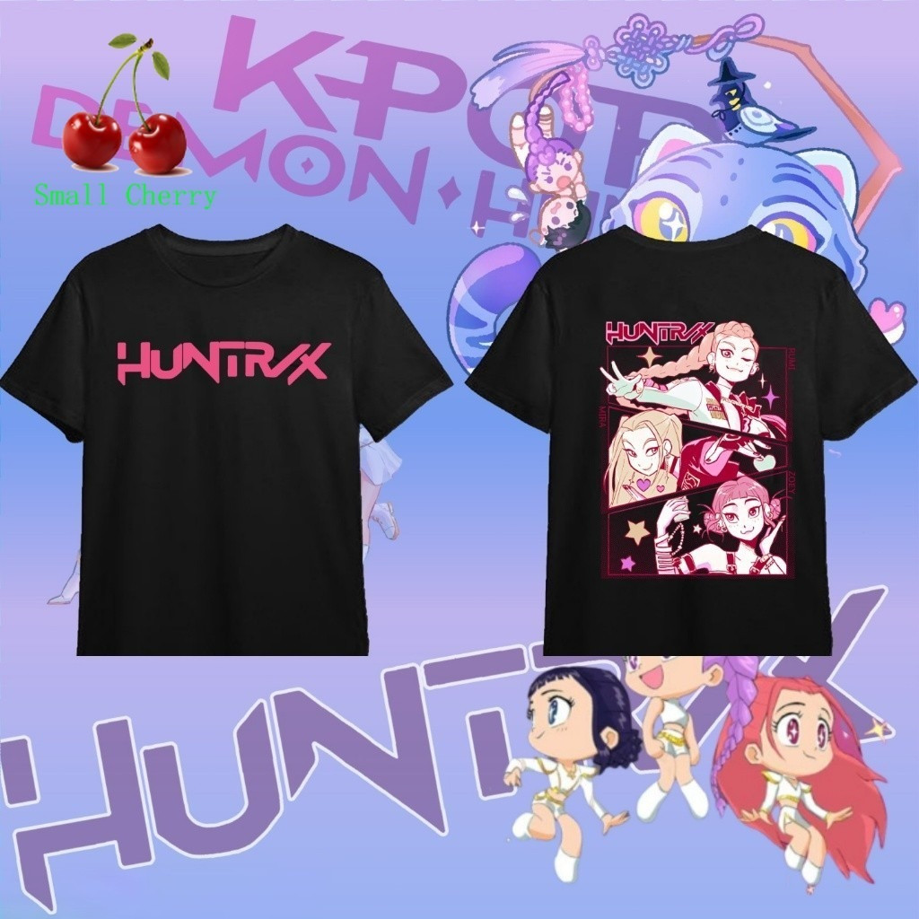 2025 KPop Demon Hunters Movie Printed Adult &kids Women Men Unisex Casual Tshirt HUNTRIX Rumi Mira Zoey Round Neck Cotton Tee COD