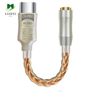 ALANFY เครื่องขยายเสียงหูฟังถอดรหัสเสียง, Converter DA06 CX3193 ถอดรหัสเสียง,แบบพกพา 32bit Type C ถึง 3.5 มม.ชิปดิจิตอล IEM AMP อะแดปเตอร์โทรศัพท์มือถือสําหรับโทรศัพท์มือถือ/PC