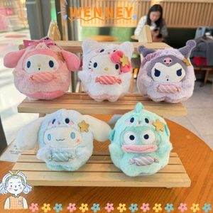 ตุ๊กตาผ้ากํามะหยี่ WEY Sanrio ขนาด 10 ซม. พร้อมพวงกุญแจและโซ่ มีให้เลือก Kuromi, Hello Kitty และ My Melody